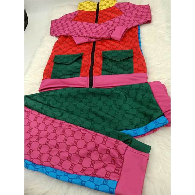 Color Block Casual Pants Suit