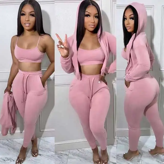 Basic Casual 3 Piece Jogging Suit