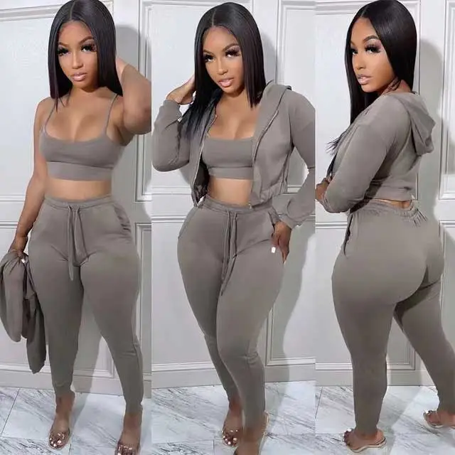 Basic Casual 3 Piece Jogging Suit