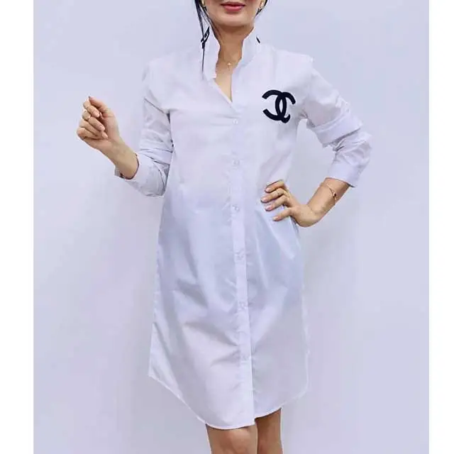 Embroidery Casual Shirt Dress