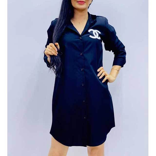 Embroidery Casual Shirt Dress
