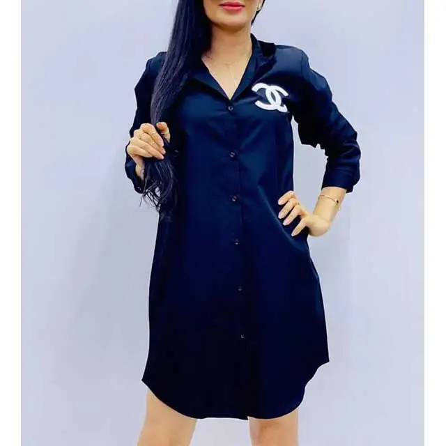 Embroidery Casual Shirt Dress