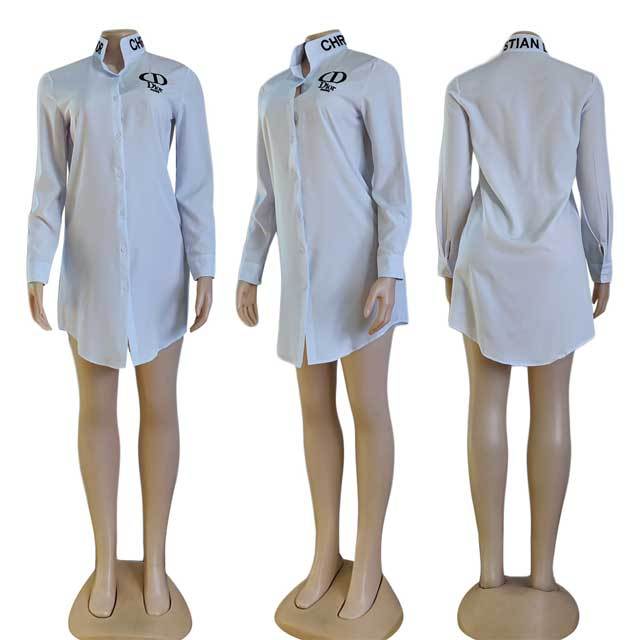 Embroidery Casual Shirt Dress