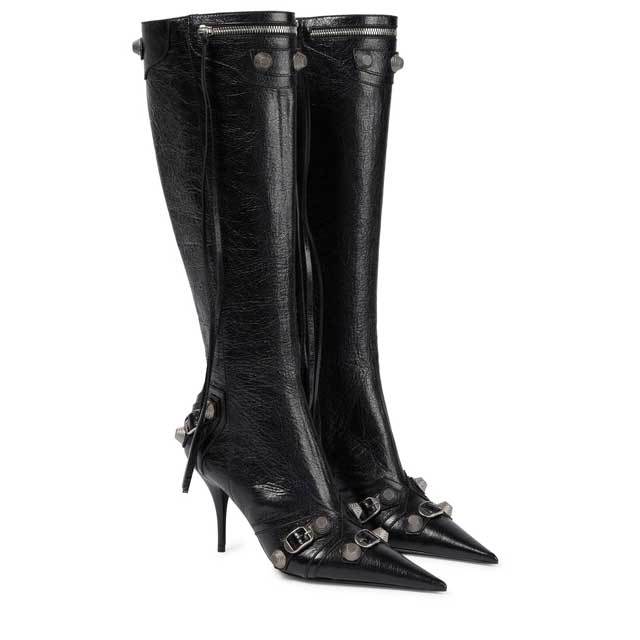 Leather High Heeled Long Boots