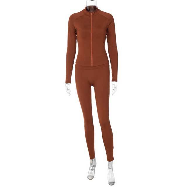 Zipper Top Casual Jogging Suit