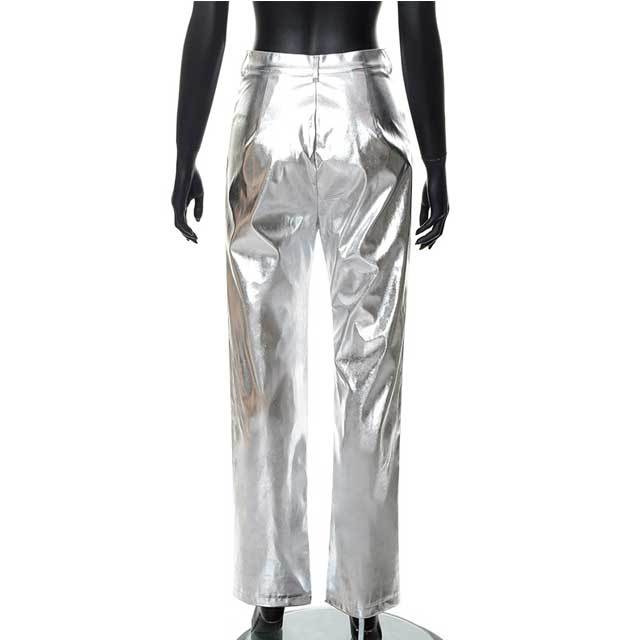 Candy Color High Waist Leather Pants