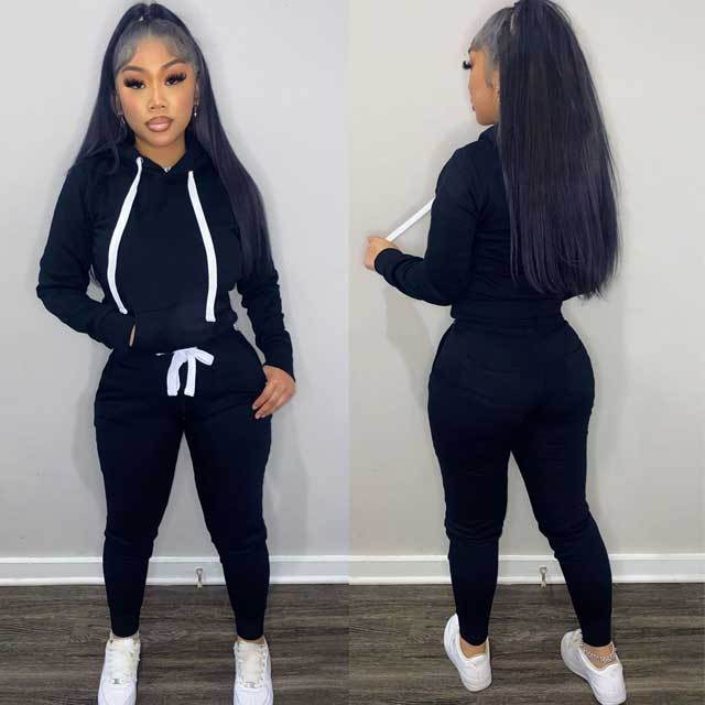 Basic Hooded Top Jogging Suit