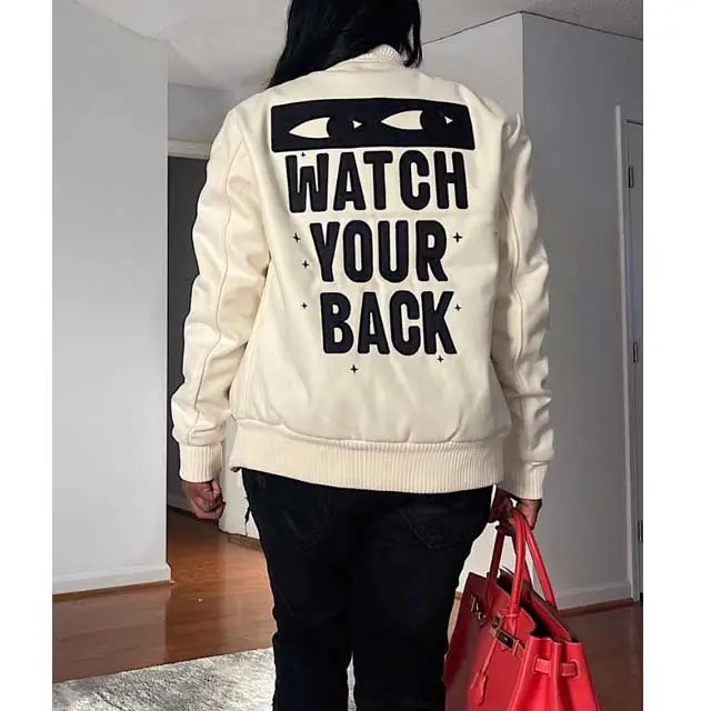 Letter Print Casual Baseball Jacket