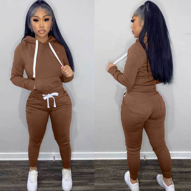 Basic Hooded Top Jogging Suit