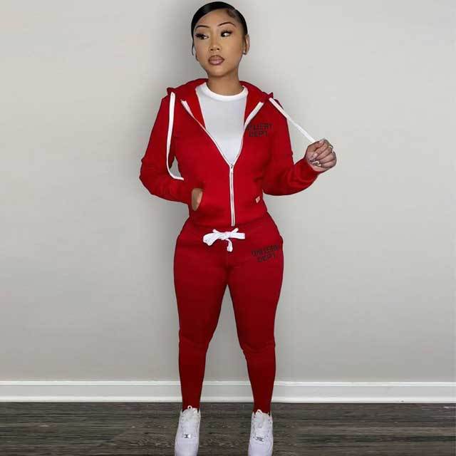 Letter Print Casual Jogging Suit