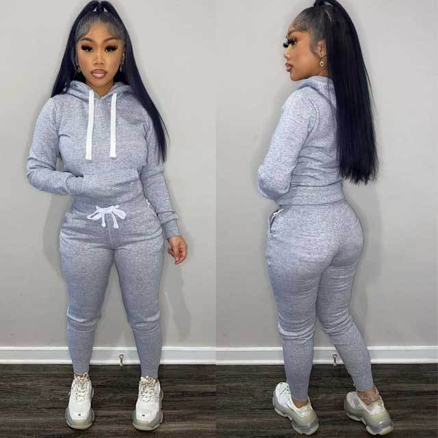 Basic Hooded Top Jogging Suit
