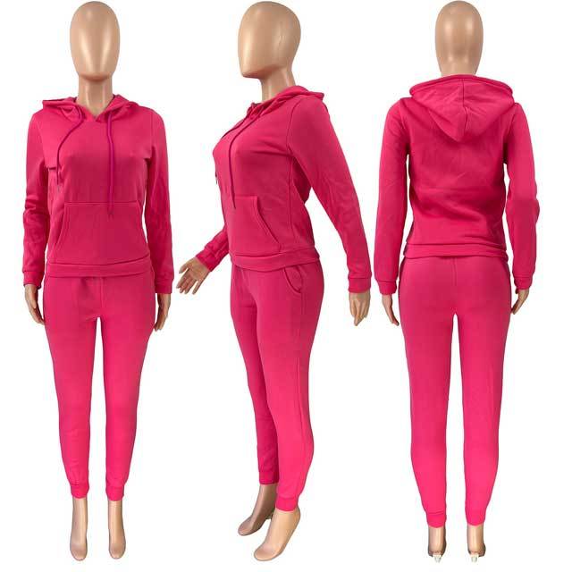 Hoodie Top Casual Sporty Pants Set