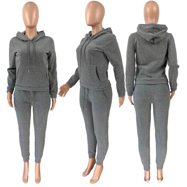 Hoodie Top Casual Sporty Pants Set