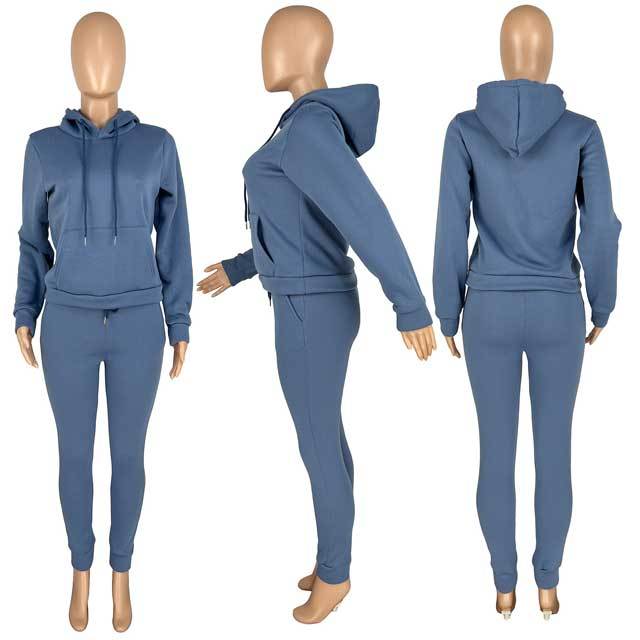 Hoodie Top Casual Sporty Pants Set