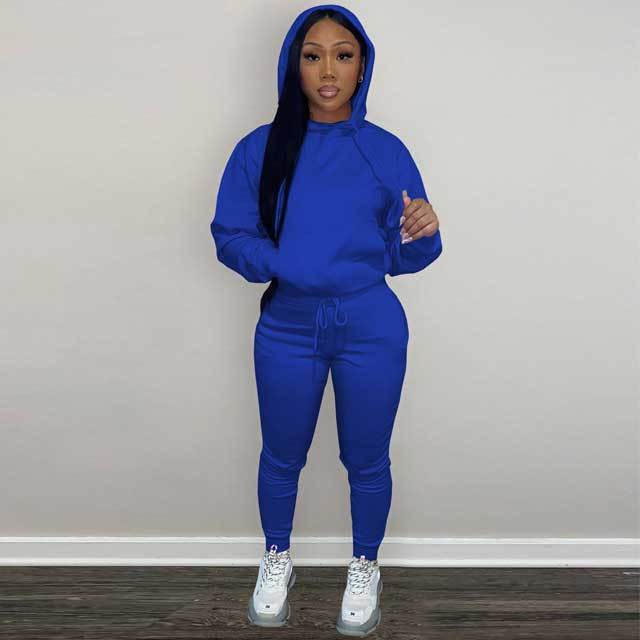 Hoodie Top Casual Sporty Pants Set