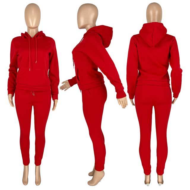 Hoodie Top Casual Sporty Pants Set
