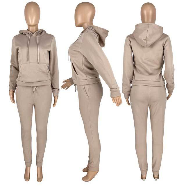 Hoodie Top Casual Sporty Pants Set