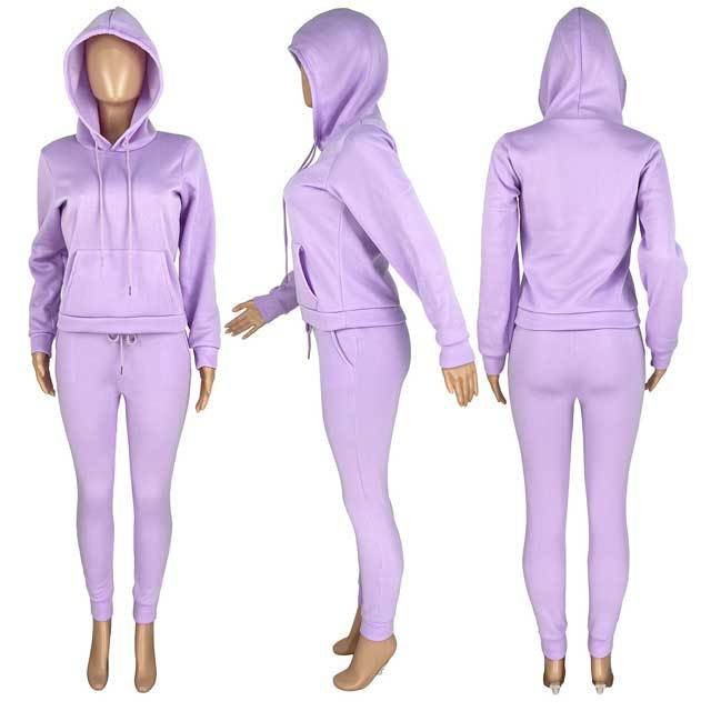 Hoodie Top Casual Sporty Pants Set