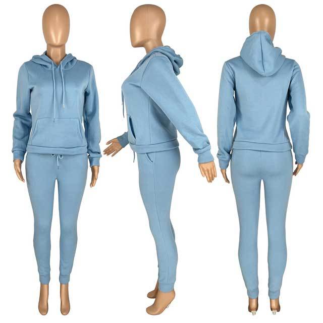 Hoodie Top Casual Sporty Pants Set