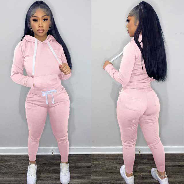 Basic Hooded Top Jogging Suit