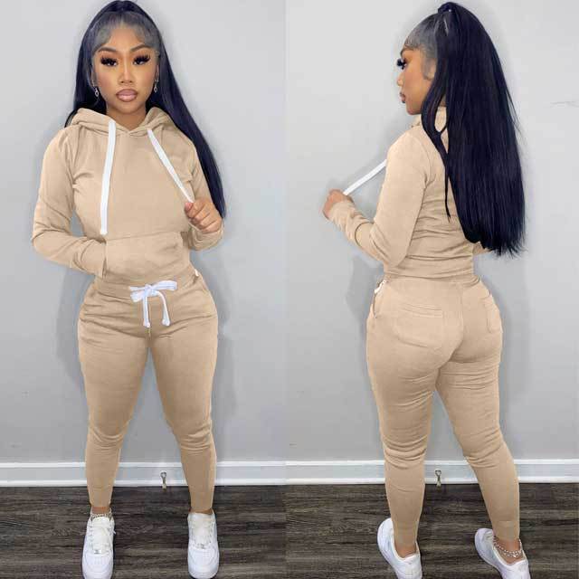 Basic Hooded Top Jogging Suit