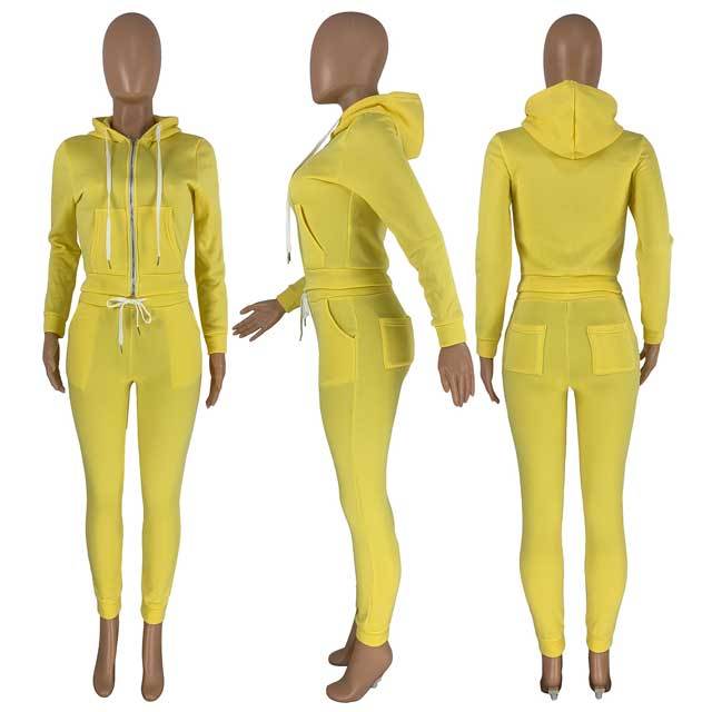 Zipper Top Casual Tracksuit Set