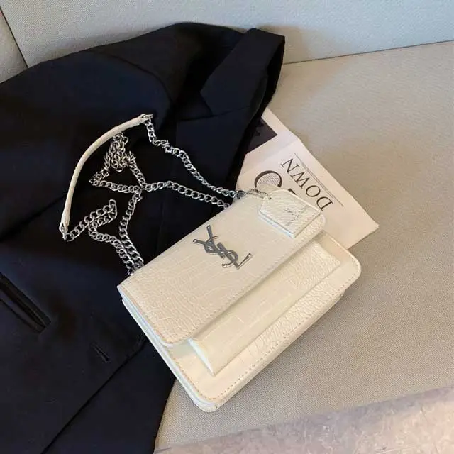 Letter Design Leather Cross Body Bag