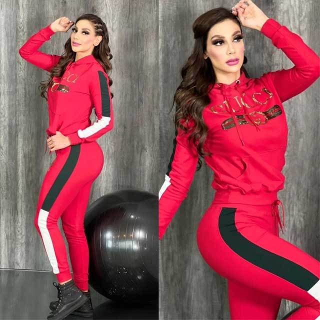 Letter Embroidery Long Sleeve Tracksuit Set