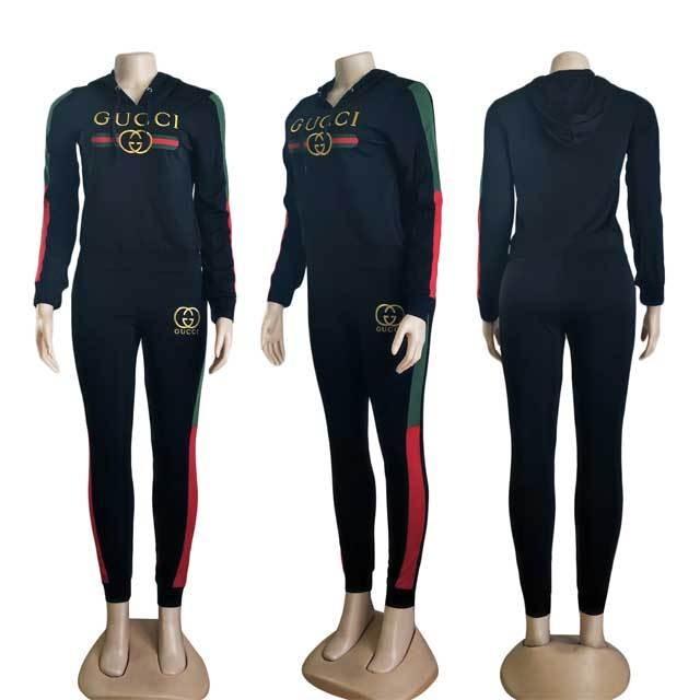 Letter Embroidery Long Sleeve Tracksuit Set