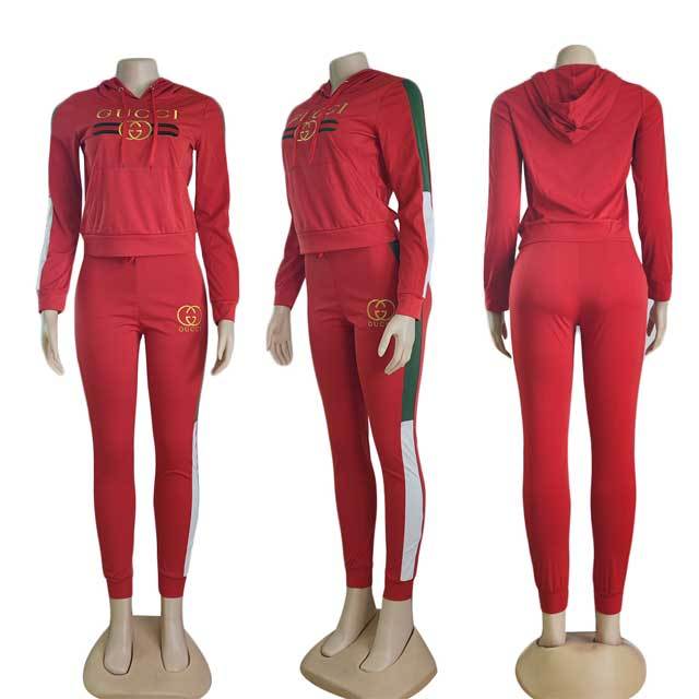 Letter Embroidery Long Sleeve Tracksuit Set