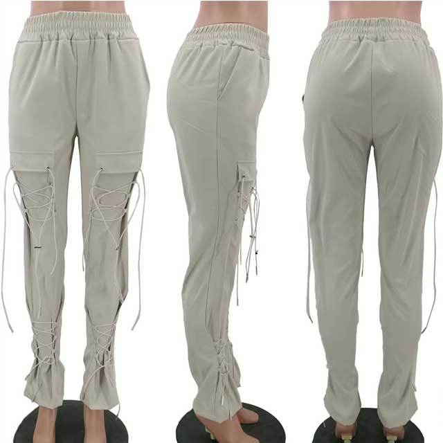 Lace-Up Casual Cargo Pant