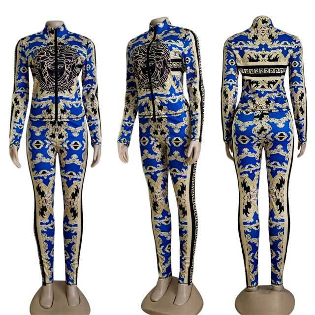 Printed Long Sleeve Tracksuit Set