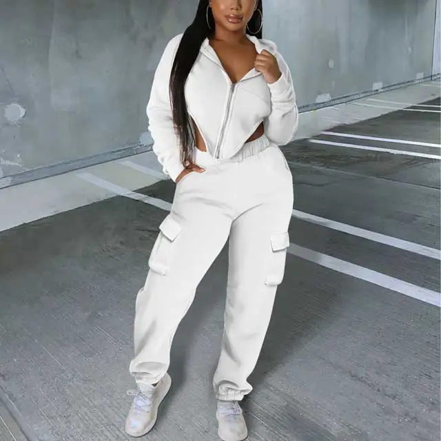 Irregular Hoodie Top Casual Tracksuit