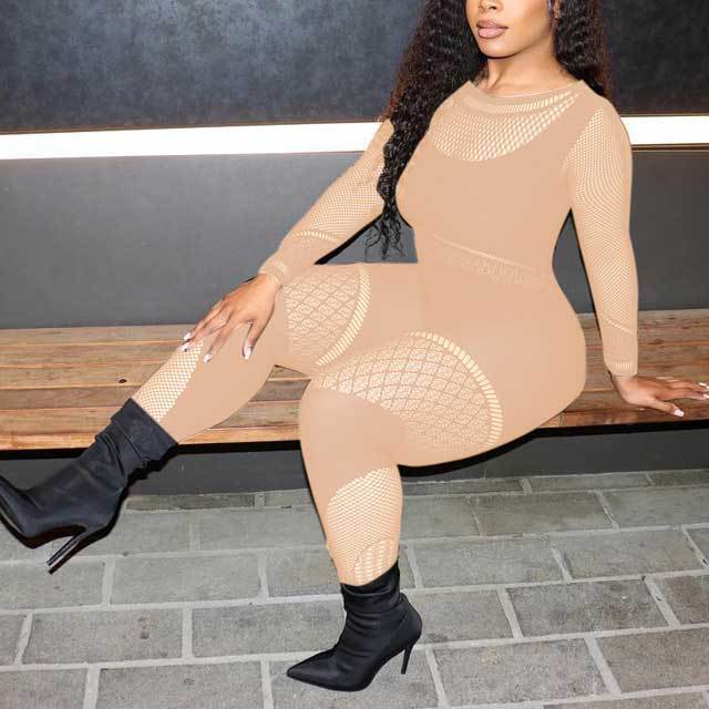 Hollow Out Mesh Lingerie Jumpsuit