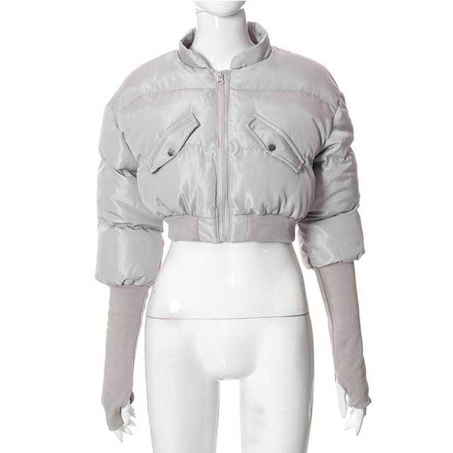 Zipper Crop Puffer Jacket