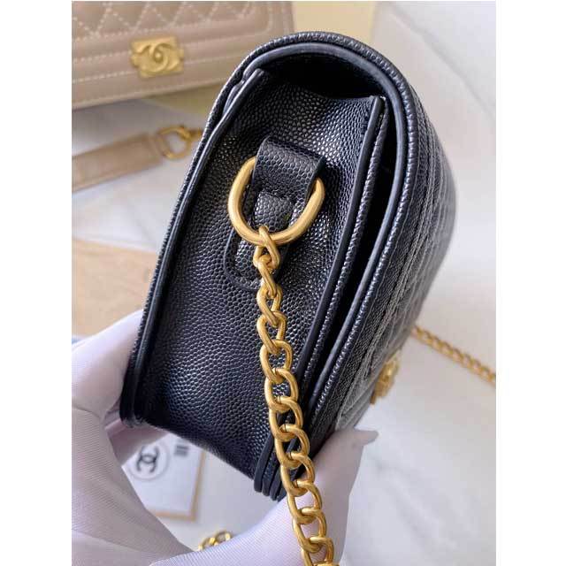 Gold Chain Leather Cross Body Bag