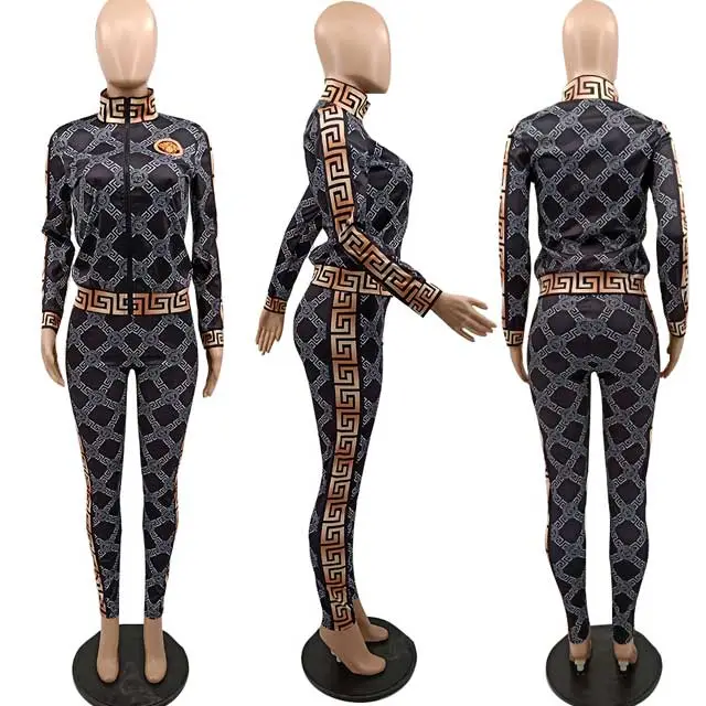 Fashion Print Casual Tracksuit Set