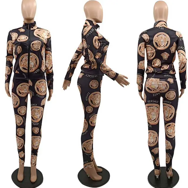 Fashion Print Casual Tracksuit Set