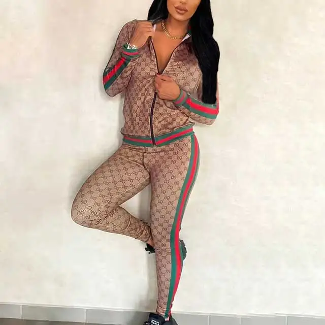 Printed Striped Casual Jogging Suit