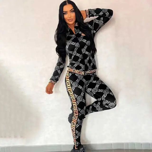 Fashion Print Casual Tracksuit Set