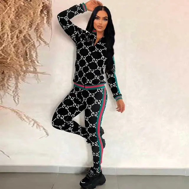 Printed Striped Casual Jogging Suit