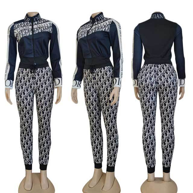 Printed Casual Jogging Pants Suit