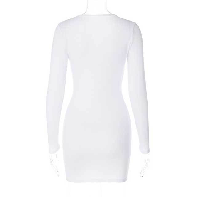 Ribbed Long Sleeve Bodycon Dress