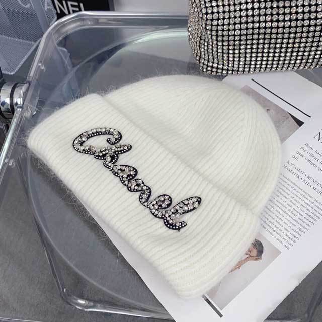 Rhinestones Fuzzy Knit Hats