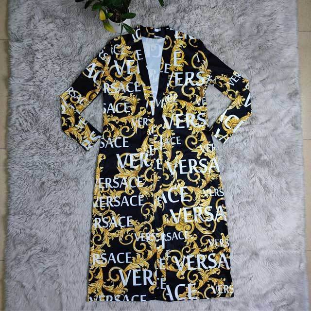 Printed Long Sleeve Duster Coat