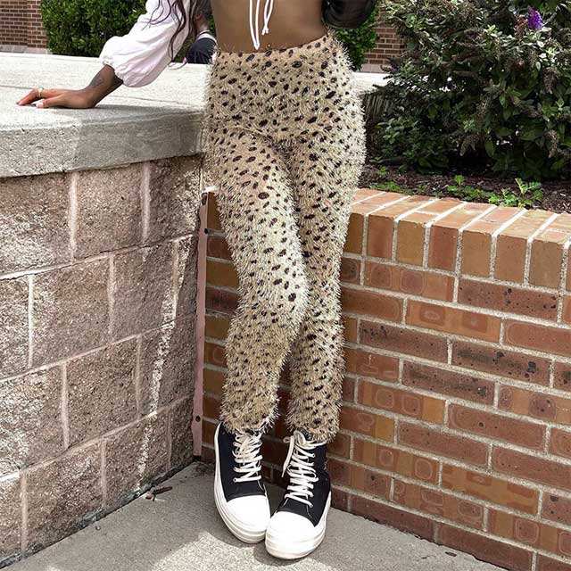 High Waist Leopard Casual Pant