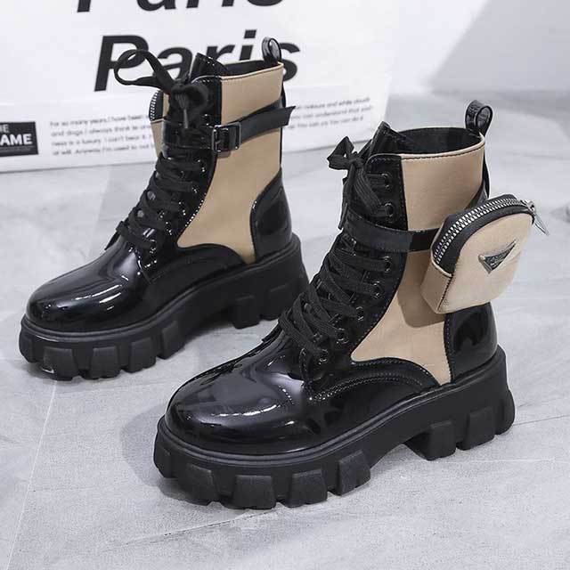 Fashion Thick Sole Lace-Up Boots