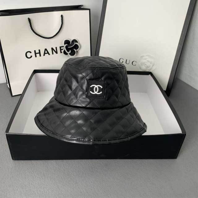 Embroidery Leather Bucket Hat