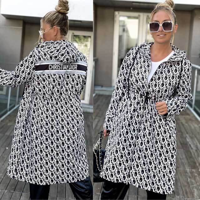 Printed Casual Windbreaker Coat