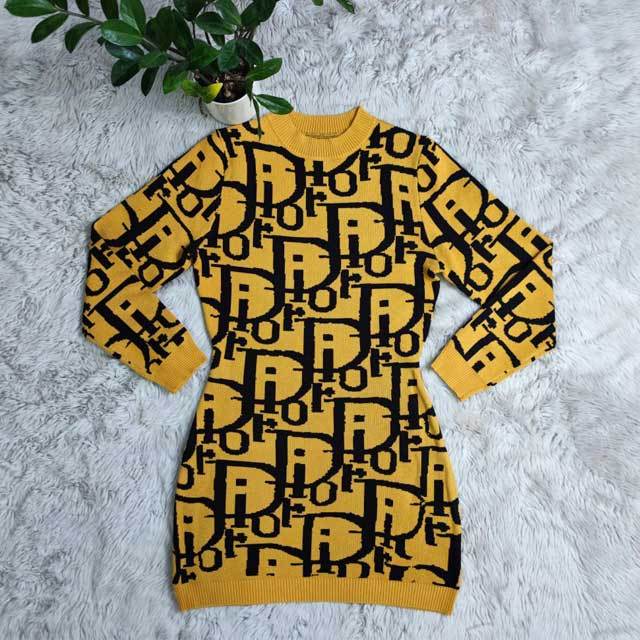 Printed Sweater Dress